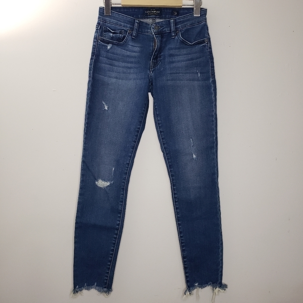 Lucky Brand Skinny Distressed Ankle Jeans Size 26